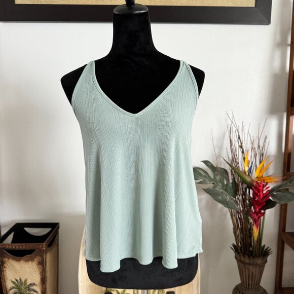 Free People Women's Slinky Slink Olive Green Racerback Tank Top Size Small MINT - Picture 3 of 7